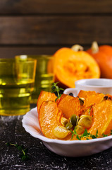 Baked pumpkin slices