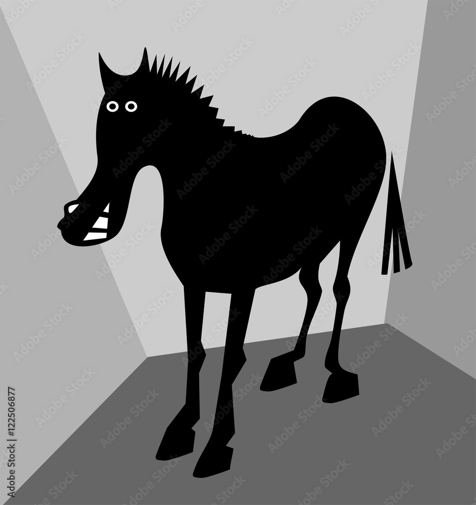 Poster funny black horse