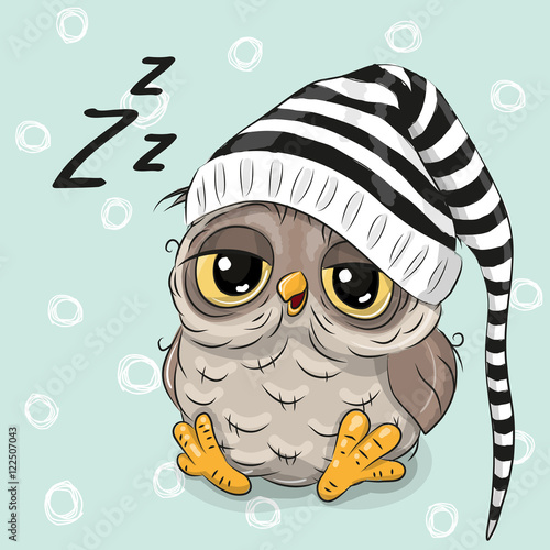 Sleeping Cute Owl Stock Image And Royalty Free Vector Files On