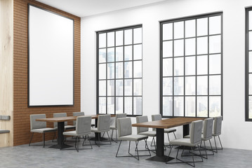 Cafe interior in business district