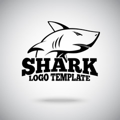 Vector logo template with Shark, for sport teams, brands etc.