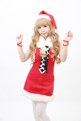 Christmas asian woman portrait with christmas gift