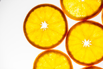 slice of orange on white background