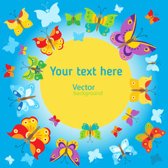 Summer Background. Vector Butterflies Background Design. Butterfly Vector Design Illustration. Cartoon Style Butterfly Background. Butterfly Background Design. Butterfly Template. Butterfly Garden.