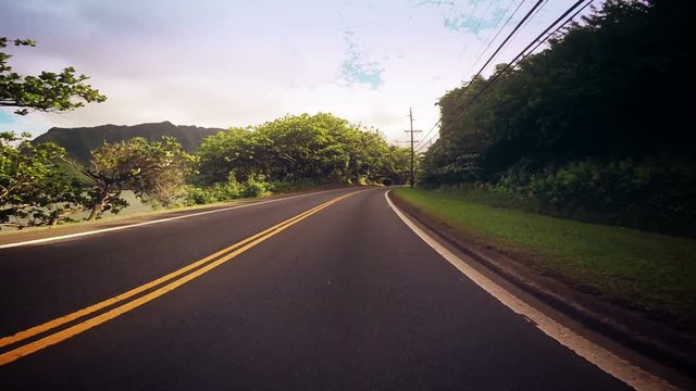 A time lapse of drivng along the Oahu coast.