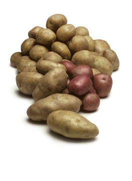 Pile Of Potatoes Isolated On White