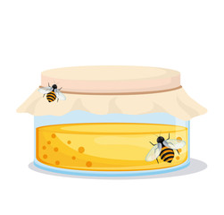 Honeycomb and bees icon. Honey healthy and organic food theme. Colorful design. Vector illustration