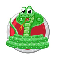Snake. Orient horoscope sign isolated in circle. Chinese symbols. Zodiac.