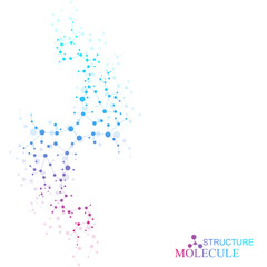 Structure molecule and communication Dna, atom, neurons. Science concept for your design. Connected lines with dots. Medical, technology, chemistry, science background. Vector illustration.
