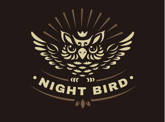 Vector owl illustration - abstract emblem