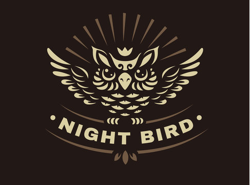 Vector owl illustration - abstract emblem