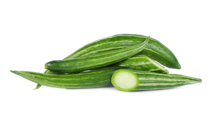 Snake gourd on white background