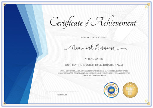 Modern certificate template for achievement, appreciation, participation