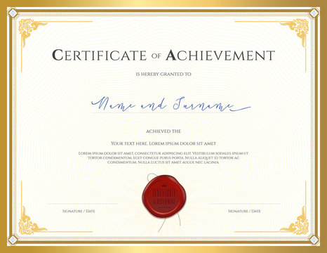 Certificate template for achievement, appreciation, completion or participation