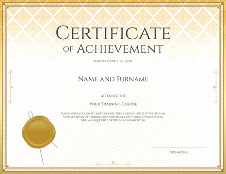 Certificate template for achievement, appreciation, participation or completion