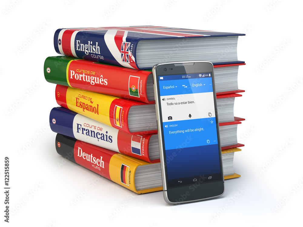 Poster e-learning. mobile dictionary. learning languages online. smartp
