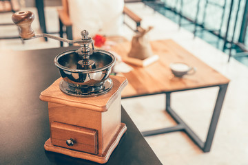 Vintage manual coffee grinder