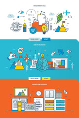 Obraz premium Concept of workflow process, creative design and investment idea.