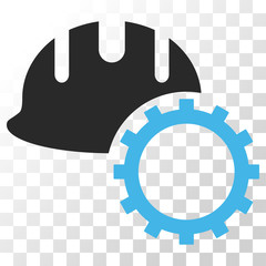 Development Hardhat vector icon. Image style is a flat blue and gray colors iconic symbol.
