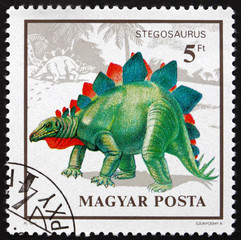Postage stamp Hungary 1990 Stegosaurus, Prehistoric Animal