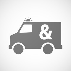 Isolated ambulance icon with an ampersand