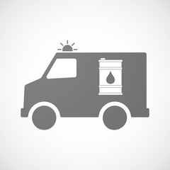 Isolated ambulance icon with a barrel of oil