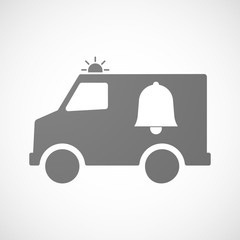 Isolated ambulance icon with a bell