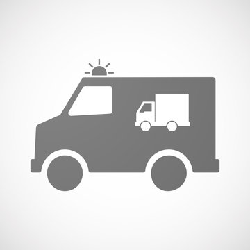 Isolated ambulance icon with a  delivery truck