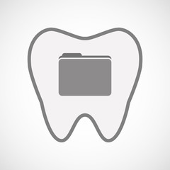 Obraz premium Isolated line art tooth icon with a folder