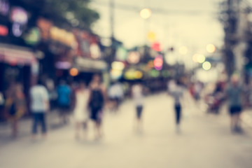 People in bokeh, Crowd of people in Bang La Road