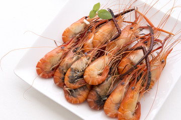 The cooked prawn