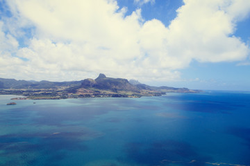 Obraz premium Aerial view of Mauritius