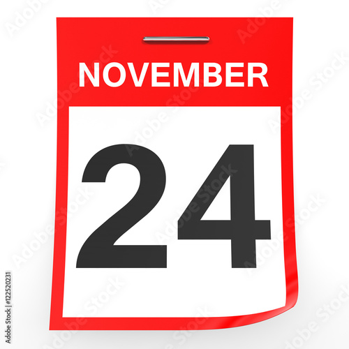 "November 24. Calendar on white background." Stock photo and royalty