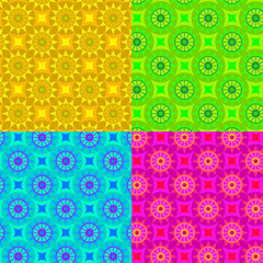 Fototapeta premium Set four fun geometric patterns