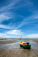 Beach and sea tide at Prachuap Khiri Khan Province Thailand.