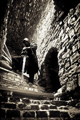 Fototapeta premium warrior in forgotten place