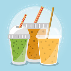 Smoothie drink icon. Summer fresh and organic theme. Colorful design. Vector illustration