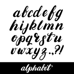 Hand written brush alphabet.