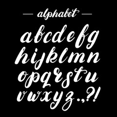 Hand written brush alphabet.