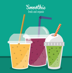 Smoothie drink icon. Summer fresh and organic theme. Colorful design. Vector illustration