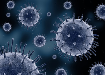 virus or bacteria concept  3d illustration - obrazy, fototapety, plakaty