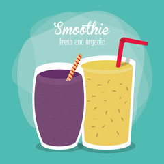 Smoothie drink icon. Summer fresh and organic theme. Colorful design. Vector illustration