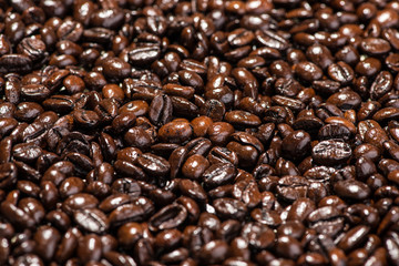 Coffee beans. Roasted coffee beans background.