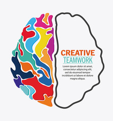 Fototapeta na wymiar Brain icon. Creative teamwork and big idea theme. Colorful and isolated design. Vector illustration