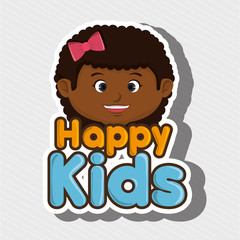 cartoon girl happy kids smile vector illustration eps 10