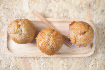 Homemade muffins with banana