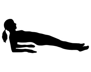 Silhouette einer Frau beim Training