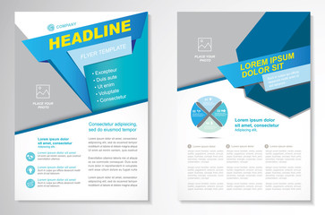 Vector Brochure Flyer design Layout template, size A4, Front page and back page, infographics. Easy to use and edit.