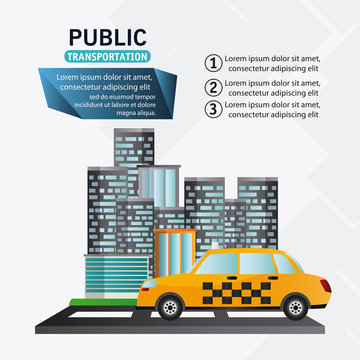 Taxi vehicle icon. Public Transportation travel and ride theme. Isolated and colorful design. Vector illustration