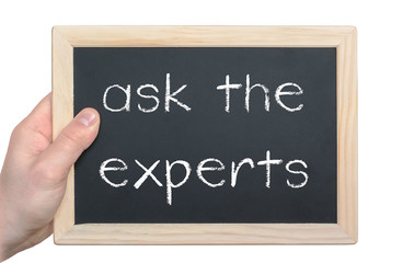 Obraz premium ask the experts - chalkboard message